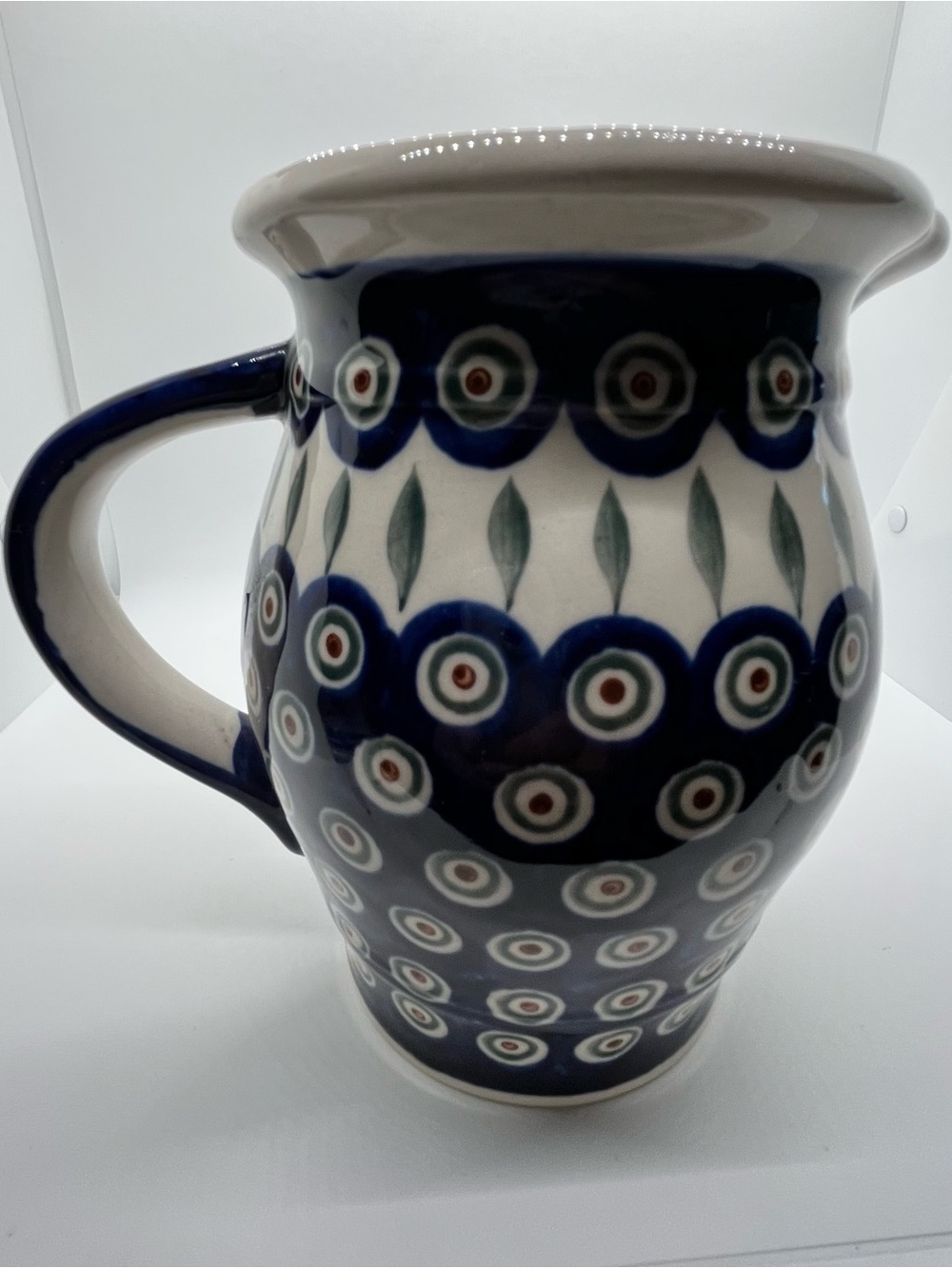 Blue Rose Boleslawiec Polish Glazed Handmade Ceramic Pottery Pitcher